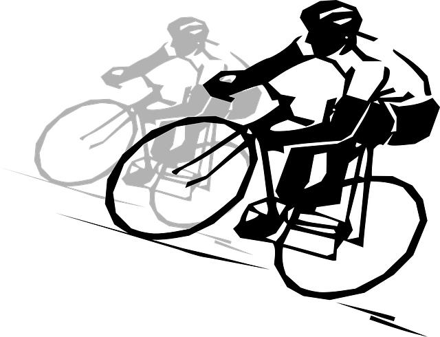 Černá kresba cyklisty
